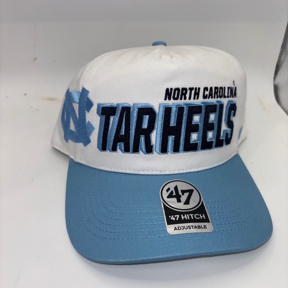 North Carolina Tar Heels 47 Brand Hitch Snapback Hat White Carolina Blue OSFA